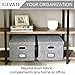 File Boxes for Hanging Files | Decorative Hanging File Folder Organizer with Lid | Portable Filing Box Features Patent-Pending Folder Glides for Easy Movement | Gray Linen Storage Solutions - Set of 2