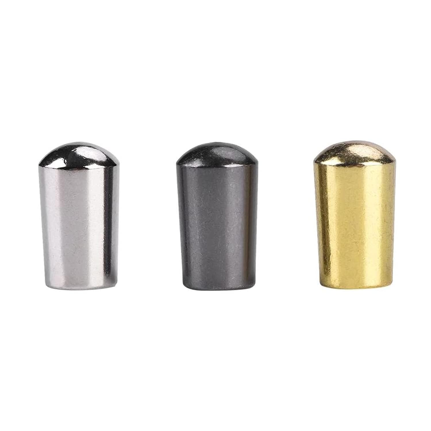 Bnineteenteam 3Pcs Guitar Switch Knob Tip - 3 Way Toggle Switch Cap for LP & EPI Electric Guitar (Silver, Black, Gold)