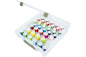 ArtBin Super Satchel Thread Box - Versatile Thread Storage for Sewing, Embroidery, and Quilting - 108 Pegs, Portable Design, Compatible with ArtBin Accessories - Made in USA, Transparent and Compact
