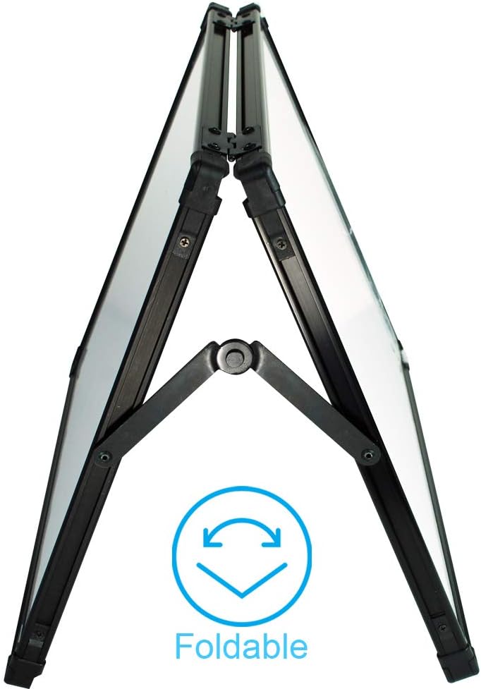 Lockways Small Dry Erase Board – Foldable Magnetic White Board Double-Sided Desktop 15 x 12 Inch, Black Aluminium Frame Wall Mounted Board for Office Home and School : Office Products