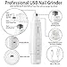 Bonve Pet Dog Nail Grinder, 2 Speed Electric Pet Dog Nail Clippers Rechargeable with USB Charging, White