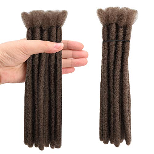 Noverlife 10 Strands 20cm/7.87″ Dark Brown Backcomb Twisted Dreadlock Extensions, Single End Synthetic Dreadlocks Accessories, Jamaica Punk Hip-Hop Reggae Hair Braiding Wigs Faux Locs Dreads