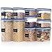 Shazo Kitchen Food Storage Containers 20-Piece Set (10 Container Set) - Airtight Dry Food w/Dual Utility One Lid Fits All, Freezer Safe, Plastic Food Bins Pantry Organization & Stackable Space Saver