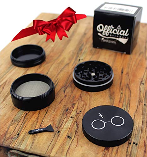 Official Potter Herb Grinder - Non Stick Multi Hole Design - 4 Piece Grinder For Herb & Spice With BONUS Scraper Tool - Potter Gifts - 2.3 Inches - Thumbnail 4