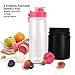 BOTTLED JOY Protein Shaker Water Bottle, Flip Top Sports Bottle with Carabiner Ring, Lovers Drinking Bottle, Shaker Bottle with Protein Mixes, Protein Shake Bottle with Shaker Ball 800ml 28oz Ounce