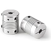 Sinoblu 2 Pieces 6mm to 10mm Stepper Motor Shaft Coupling 30mm Length 25mm Diameter Shaft Coupler Aluminum Alloy Joint Connector for 3D Printer CNC Machine DIY Encoder