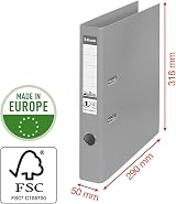 Esselte No.1 Power Lever Arch File 50mm Red A4 Spine view 5