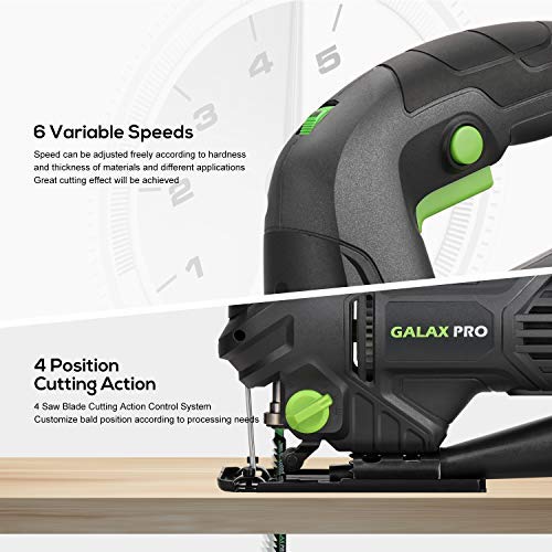 GALAX PRO Stichsäge, 600 W mit variabler Geschwindigkeit, 3000 SPM, 6 Geschwindigkeiten, 3 in 1, Laserführung, 4… – Bild 6