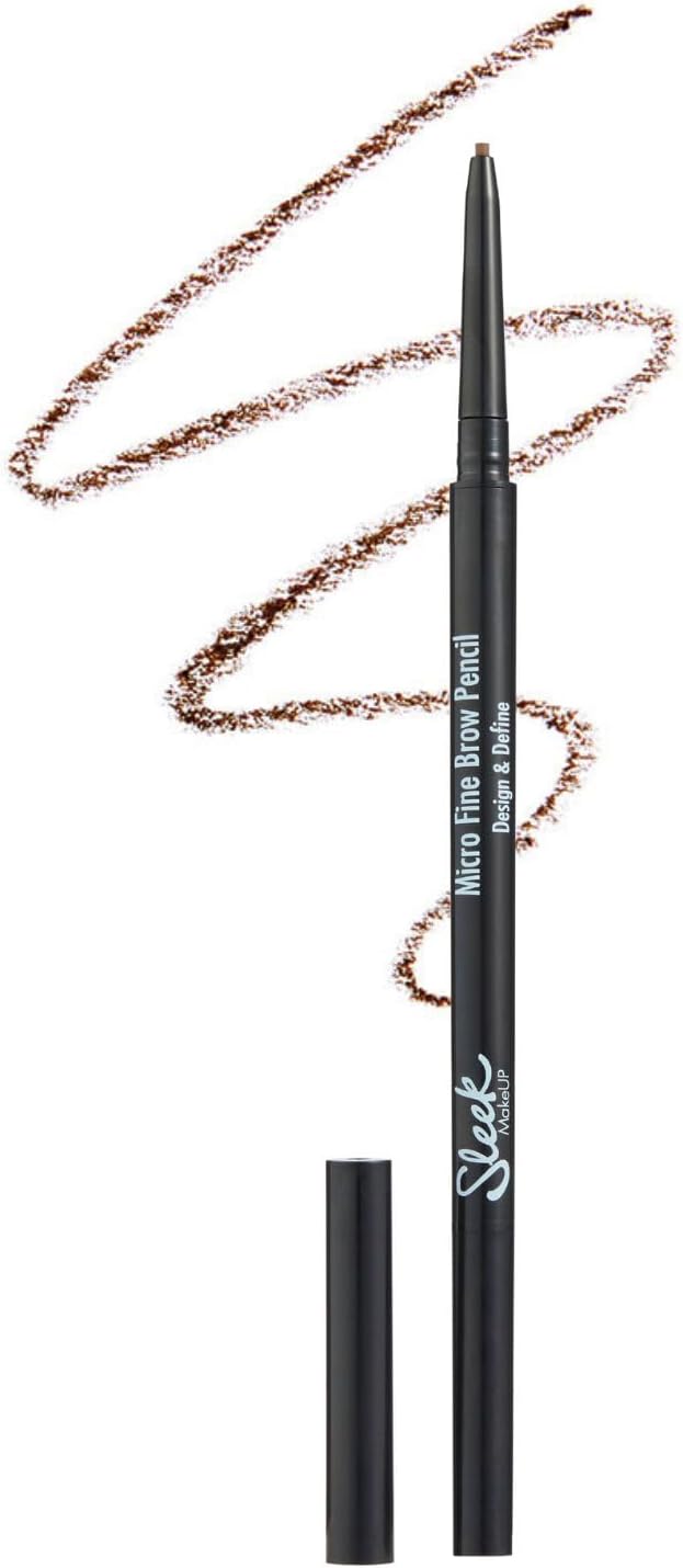 Sleek MakeUP Brow Pencil Micro Fine Medium Brown Waterproof Dual Ended