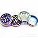 Moore Colourful 4 Pieces Metal Zinc alloy Tobacco Grinder Spice Grinder Herb Grinder-Rainbow Metal (40mm-Diameter) (50mm/2inch)