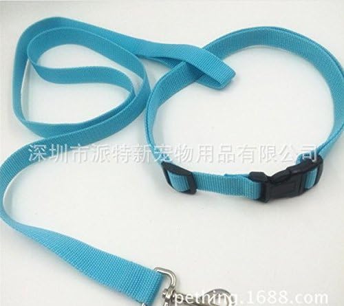 Sporer@Pething 1pcs Nylon Running Pet Dog Leash Rope Training Slip Adjustable Traction Collar Rope Chain,dog Harnesstraining Walk (Rope Length:5.0Feet,Belt Length:2.0-3.0Feet) (blue)