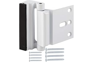 Home Security Door Lock, Childproof Door Reinforcement Lock with 3" Screws for Inward Swinging Door, Upgraded Night Lock to D