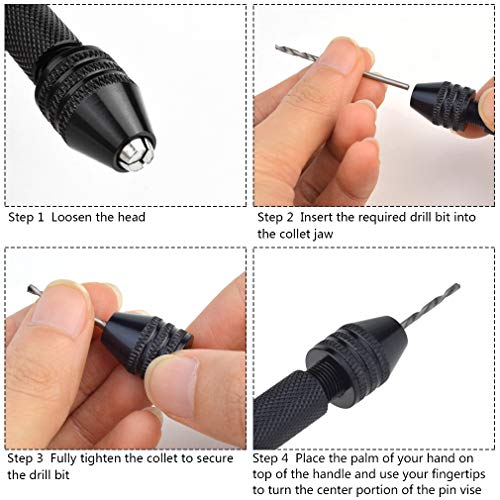 image for Topbuti 41 PCS Pin Vise Hand Drill Bits Micro Mini Twist Drill Bits Se