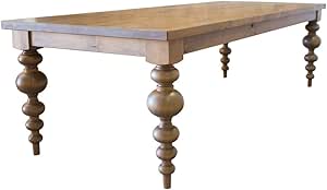 Amazon.com - Modern Turned Leg Solid Wood Dining Table (108" x 42 ...