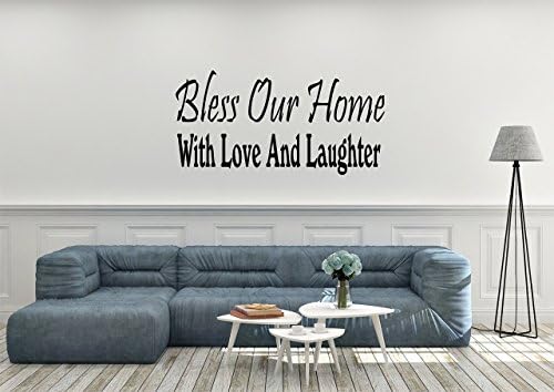 Bless Our Home With Love And Laughter Family Living area room wall quote Vinyl Decal Sticker large 11 x 30