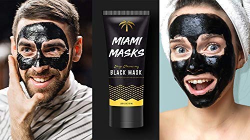 Miami Masks Blackhead Remover,Pore Control, Skin Cleansing, Purifying Bamboo Charcoal, Peel Off Facial Black Mask.1 bottle(1.69 fl. oz)