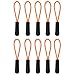 [10] Zipper Pulls - Strong Nylon Cord with Ergonomically Designed Rubber No Slip Textured Gripper Pull to Fit Any Zipper - High Quality Materials-Zipper Fixer-by NEO Tactical Gear (Black/Orange)