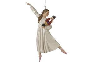 GANZ Clara Nutcracker Ballet Ornaments – 4" Ballerina Christmas Tree Decoration | Nutcracker Gifts for Dancers | Pearlized Clara in White Gift Box