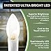 612 Vermont Ultra-Bright LED Window Candles with Timer, Battery Operated, Metal Base, White Candlestick, Adjustable Height (Pack of 4, Polished Brass)