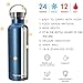 TOPOKO 25 oz Stainless Steel Vacuum Insulated Water Bottle, Keeps Drink Cold up to 24 Hours & Hot up to 12 Hours, Leak Proof and Sweat Proof. Large Capacity Sports Bottle Wide Mouth Metal Lid (Blue)
