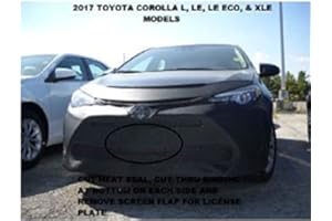 LEBRASINC Lebra 2 Piece Front End Cover Black - Car Mask Bra - Fits - 2017-2018 Toyota Corolla L, LE,LE ECO & XLE