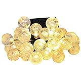 Cymas Solar String Lights, Outdoor Globe Fairy Led Light with 30 LED White Crystal Balls for Decoration