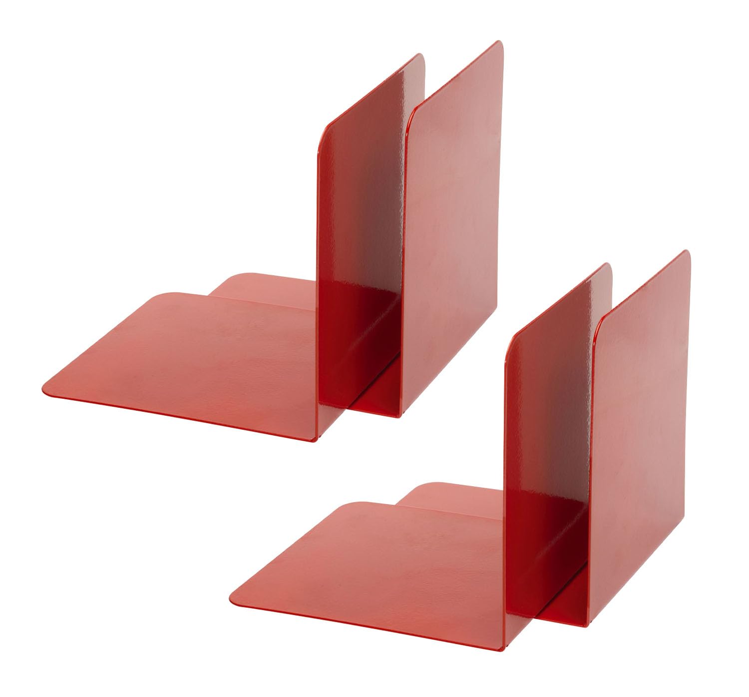 Alco-Albert 4302-10-4 Metal Bookends, Pack of 4, Red, 14 x 14 x 12.5 cm, for School, Office and Home