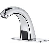 Luxice Touchless Bathroom Sink Faucet - Automatic Motion Sensor Faucet - Battery Opertated for Commercial Lavatory, Chrome