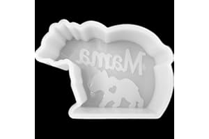 VONZK Car Freshie Mold Freshie Silicone Mold 2 7/8” L X 4 1/8” W X 1 1/4” H for Aroma Beads DIY Handmade Freshies Mould (Mama Bear w Baby)