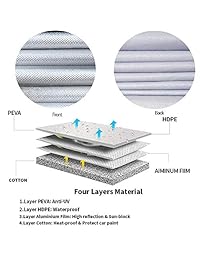 Autsop   Fundas de coche para todos los coches, impermeables, para Sedan SUV Hatchback al aire libre, cuatro capas, de algodón, protección contra la lluvia UV con cremallera