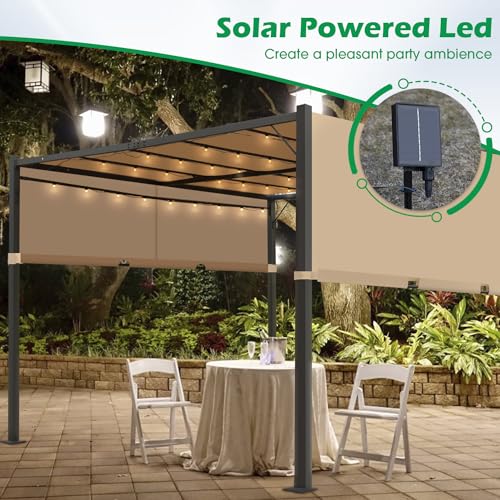 PayLessHere 10x10 Aluminum Pergola Review: Retractable Sun Shade Canopy with Solar LED Lights image 16