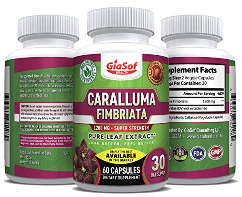 GiaSof Health Caralluma Fimbriata Extract 1200 Mg. Super Strength | Weight Loss | Fat-Carb Blocker| Lose Weight Fast | Natural Appetite Suppressant | Block Fat Intake and Storage | Build Muscle