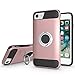 Ownest Compatible with iPhone 7 Case,iPhone 8 Case with Armor Dual Layer 2 in 1 with Extreme Heavy Duty Protection and Finger Ring Holder Kickstand Magnetic Car Mount for iPhone 7,iPhone 8 -Rose Gold