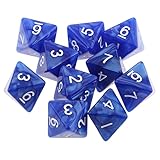 Jili Online 10pcs 8 Sided Dice D8 Polyhedral Dice for Dungeons and Dragons Roley playing Games Dice Gift Blue