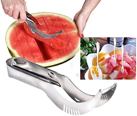 Watermelon Slicer Corer Cutter Stainless Steel Corer Comes with 3 Food Fruit Forks