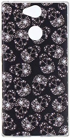 Xperia XA1 Plus Case +[Free Screen Protector],MEECase Design Clear Bumper TPU Soft Case Rubber Silicone Skin Cover for Sony Xperia XA1 Plus (5.5 inch) - Snowflake Skull