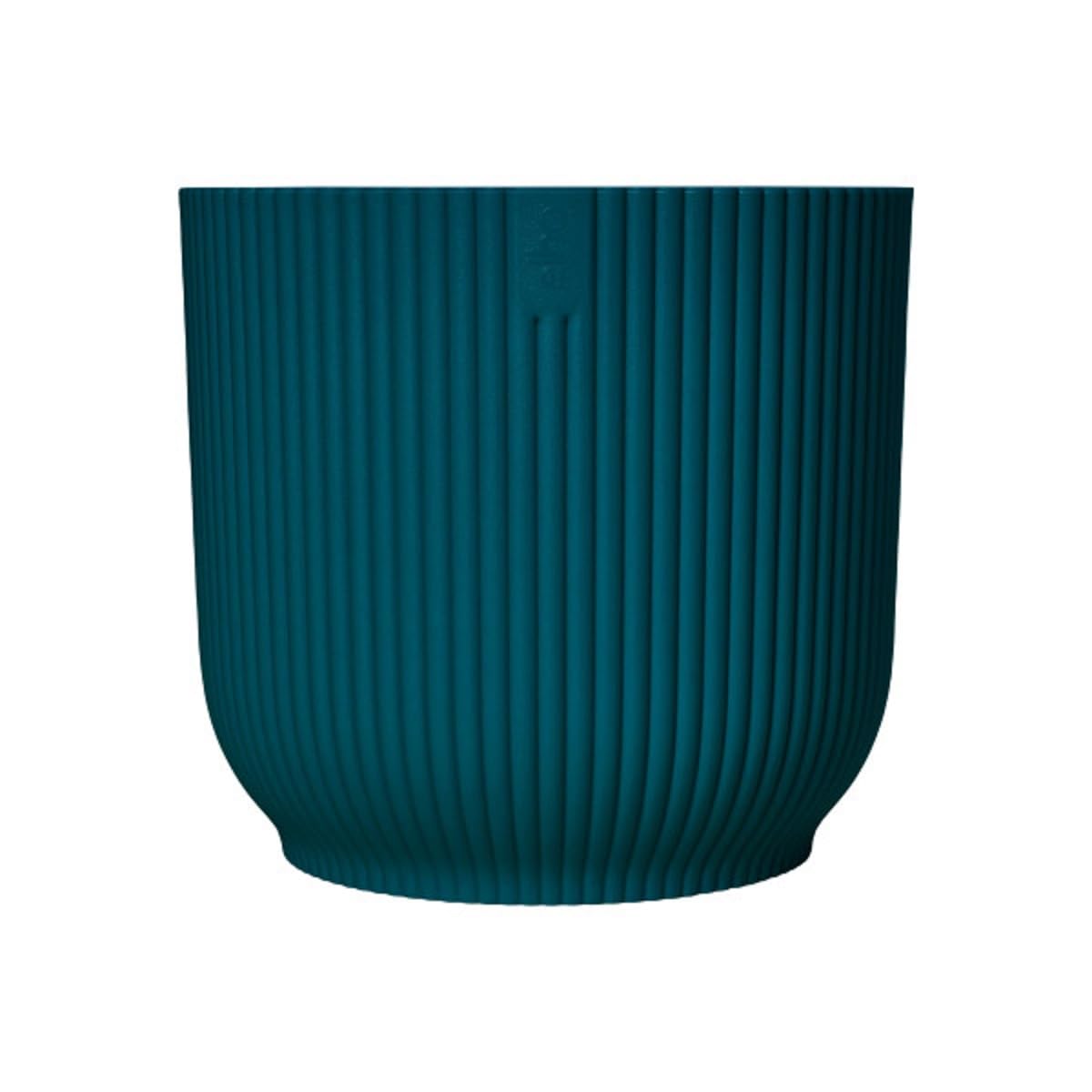 elho Vibes Fold Round 22 - Flower Pot from 100% Recycled Plastic - Indoor Plant Pot - Ø 22.0 x H 20.2 cm - Blue/Deep Blue — image 1