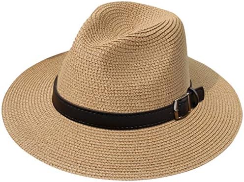 JOYEBUY Womens UPF50 Foldable Summer Straw Hat Wide Brim Fedora Sun Beach hat
