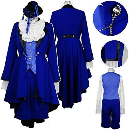 Horries CIEL Phantomhive Blue Coat Birthday Cosplay Costume