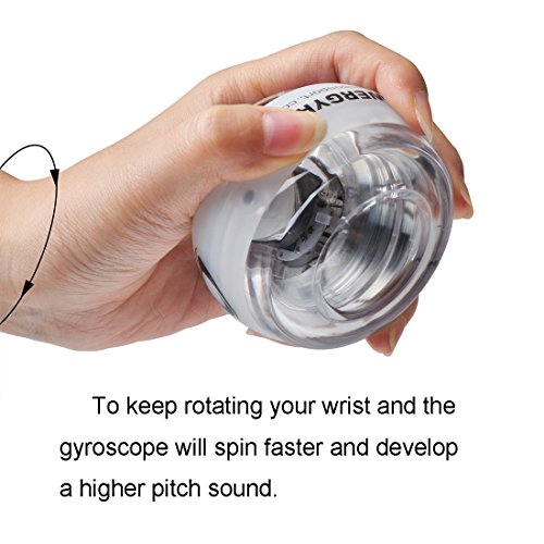 RESBO Wrist Trainer Ball Exerciser Hand Spinner Gyroscopic Ball Metal Type Gyro Ball with LED Light