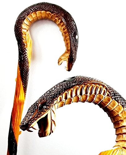 oleksandr.victory Cane Walking Stick Wooden Stick Handmade Men's Accesories (34 inch, Cobra)