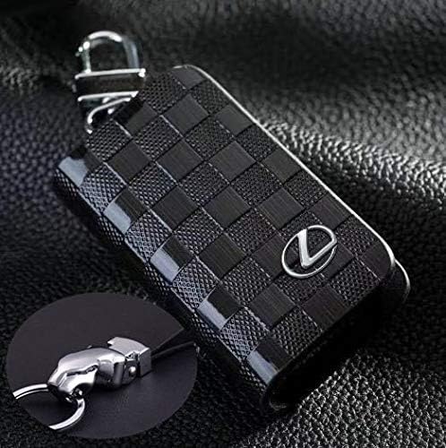 Amazon Co Jp レクサス ロゴ付き 豹頭キーホルダー付き チェック柄 スマートキーケース スマートキーカバー キーホルダー カラビナ付 服 ファッション小物