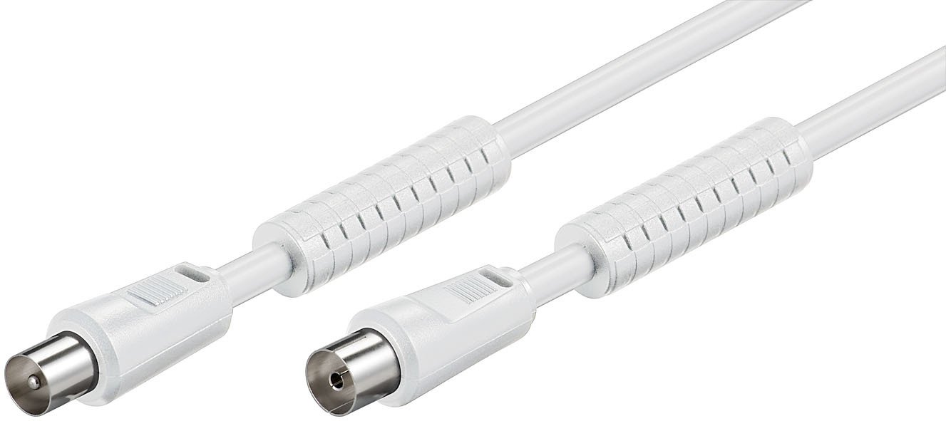 Goobay 27468 Antenna cable with ferrite (80 dB) 2x shielded - Coaxial male > Coaxial female (fully shielded)