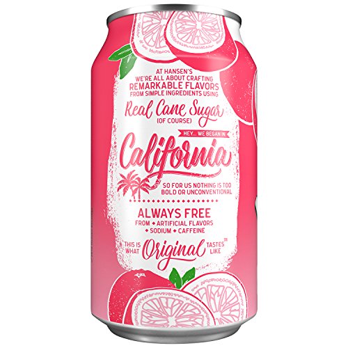 Hansen's Grapefruit Soda Flavored Soft Drink, 12 fl oz, 24 Pack