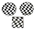Open Wheel Indy Car Racing Checkard Flag Party Plates (16) Napkins (16)