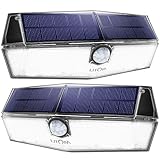 LITOM 200 LED Solar Lights Outdoor, 3 Optional Modes Wireless Motion Sensor Light with 270° Wide Angle, IP67 Waterproof, Easy-to-Install Security Lights for Front Door, Yard, Garage, Porch 2 Pack