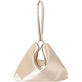 MakeMeChic Women's Satin Evening Bags Clutch Purse Wedding Dumpling Handbag