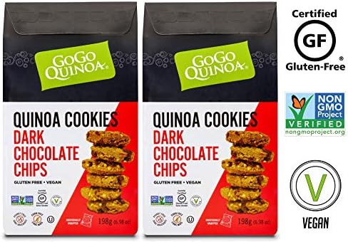 GoGo Quinoa Gluten-Free, Vegan, Chocolate Chip Quinoa cookies, Individually Wrapped 2 X 7 ounces (24 Cookies)
