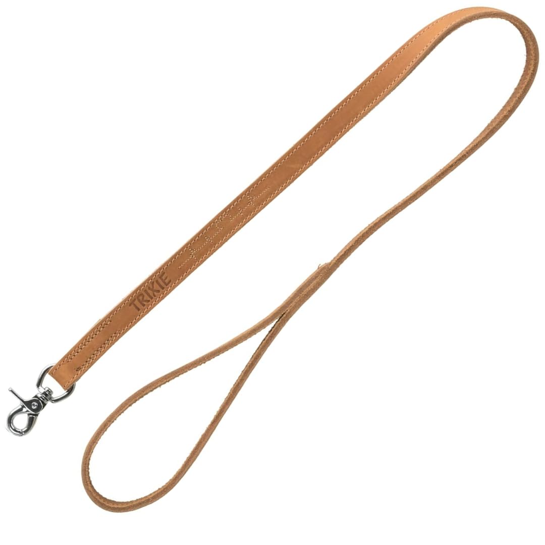 TRIXIE Rustic fatleather leash Heartbeat, M-L: 1.00 m/20 mm, Brown, 0.153 kg