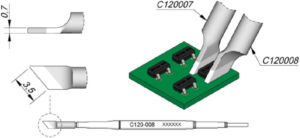 JBC C120008 Cartridge Dual in Line 3.5mm Left